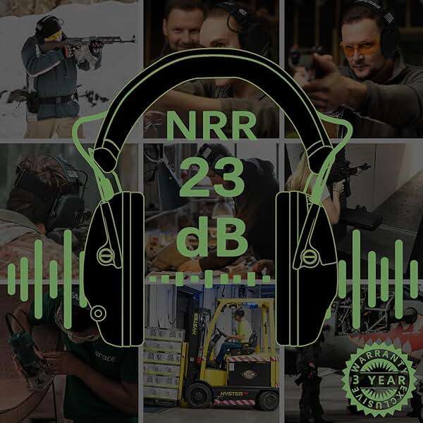 PROHEAR Electronic Ear Protection for Shooting with 4X Sound Amplification, Gun Range Hearing Protection Muffs, NRR 23dB Noise Reduction Headphones for Hunting, Green - Image 5