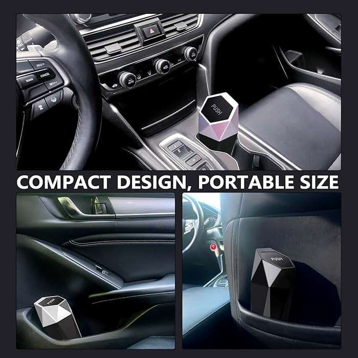 Ginsco Car Trash Can Cup Holder, 2 Pack Mini Trash Can with Lid, Car Accessories for Interior, Leakproof Small Trash Cup for Home with Additional 2 ABS Hooks and 90pcs Trash Bags Black - Image 2