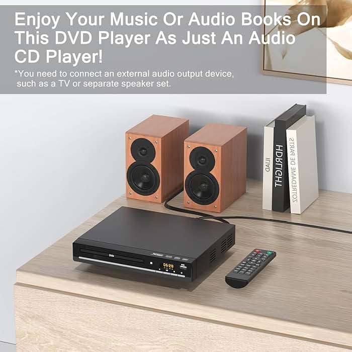 DVD Players for TV with HDMI,Plays All Regions and Formats,CD Player for Home,Support 1080P Video/CD/DVD/VCD/JPEG/USB, Remote, HDMI and RCA Cables Included - Image 7