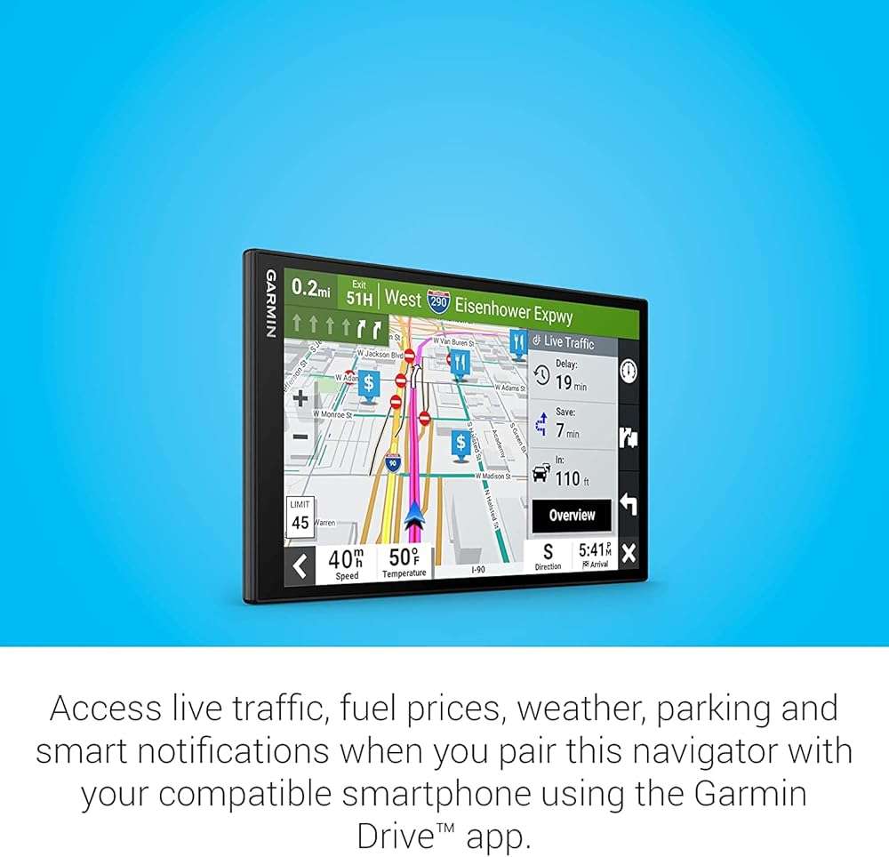 Garmin DriveSmart 86 8-inch Bright Crip Glass Screen Car GPS Navigator (010-02471-00) (Renewed) - Image 6