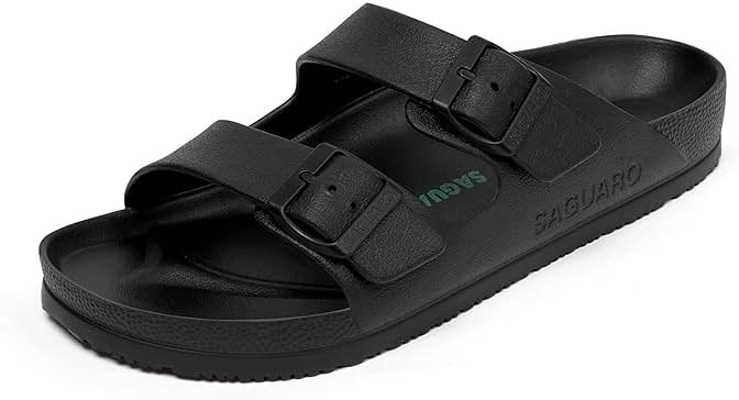 SAGUARO Men's Women's Comfort Double Buckle Sandals Lightweight Adjustable EVA Sandals with Rubble Sole - Product Image