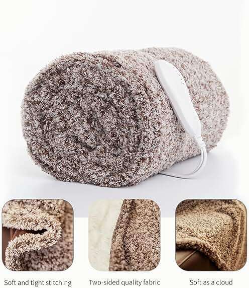 Templewet Heated Blanket Electric Throw 50" x 60" -Heated Throw Blanket with 5 Heating Levels & 3 Hours Auto Off,Machine Washable,ETL & FCC Certification,Over-Heat Protect(Racoon) - Image 6