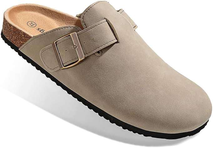 BULLIANT Clogs Slippers Sandals Nurse Work Shoes Men Women,Fleece-Lined Upper+Memory FOAD Cushioned Cork-Footbed - Image 1