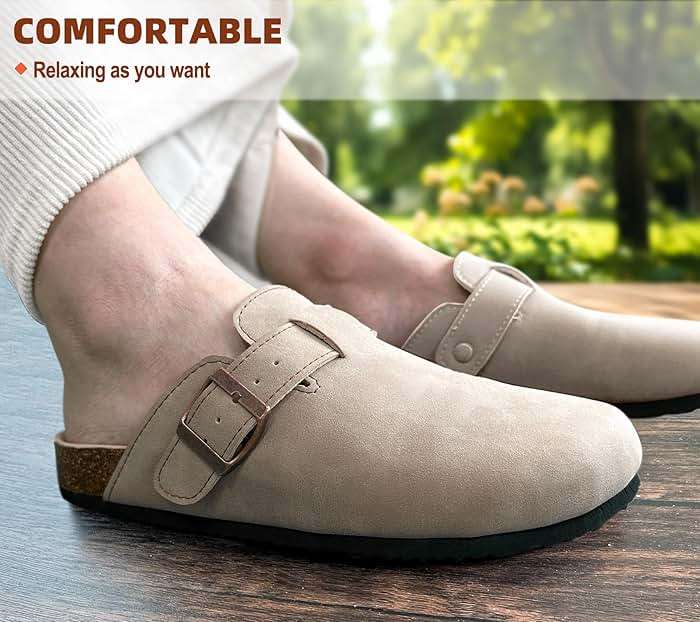 BULLIANT Clogs Slippers Sandals Nurse Work Shoes Men Women,Fleece-Lined Upper+Memory FOAD Cushioned Cork-Footbed - Image 6