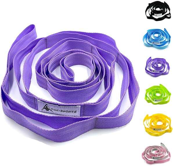 Stretching Strap Yoga Strap with Loops, Stretch Straps for Physical Therapy, Non-Elastic Exercise Strap for Pilates, Dance and Gymnastics with Workout Guide - Image 1