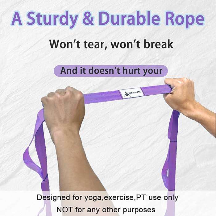 Stretching Strap Yoga Strap with Loops, Stretch Straps for Physical Therapy, Non-Elastic Exercise Strap for Pilates, Dance and Gymnastics with Workout Guide - Image 5