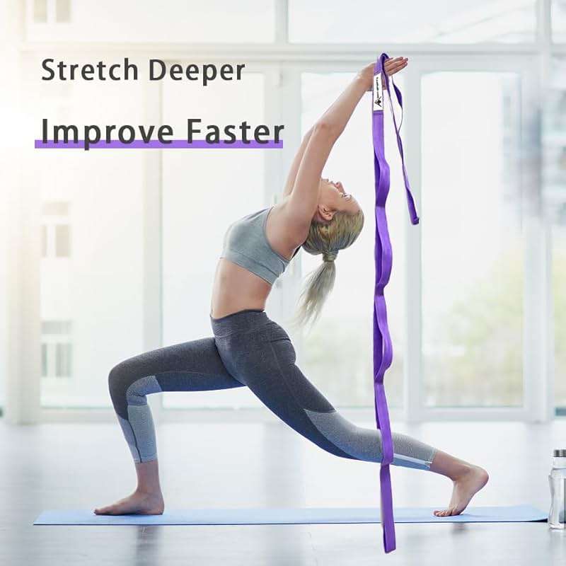 Stretching Strap Yoga Strap with Loops, Stretch Straps for Physical Therapy, Non-Elastic Exercise Strap for Pilates, Dance and Gymnastics with Workout Guide - Image 6