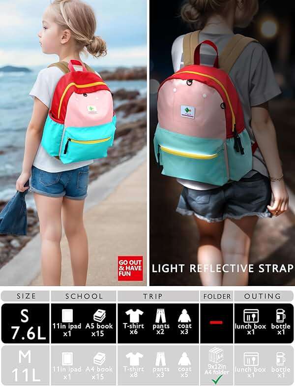 atgark Preschool Toddler Backpack For Boys Girls, School Mini & Travel, Small Kids Child Backpacks, Kindergarten Elementary bag, 11.6" H - Image 7