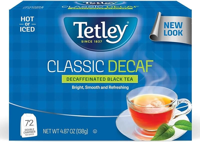 Tetley, Decaffeinated Classic Black Tea Bags, 72 Count - Product Image