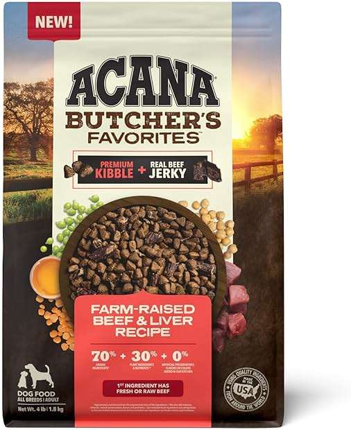 ACANA Butcher’s Favorites Grain-Free Dry Dog Food Farm-Raised Beef & Liver Recipe 4lb Bag - Image 1