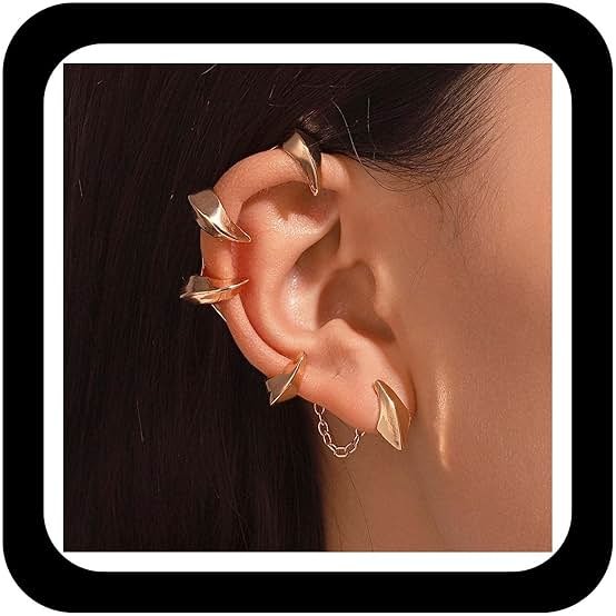 Zeshimb Gothic Claw Ear Cuff Gold Dragon Claw Ear Clip Earring Punk Non-Pierced Ear Climber Earring Personality Ear Cuff Hanging Wrap Earring Jewelry for Women and Men - Product Image
