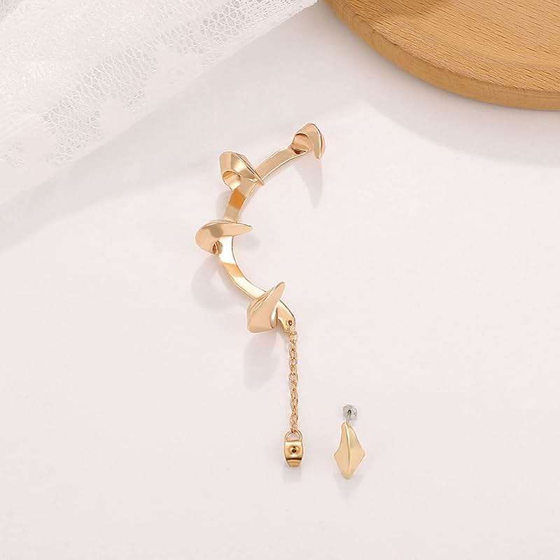 Zeshimb Gothic Claw Ear Cuff Gold Dragon Claw Ear Clip Earring Punk Non-Pierced Ear Climber Earring Personality Ear Cuff Hanging Wrap Earring Jewelry for Women and Men - Image 2