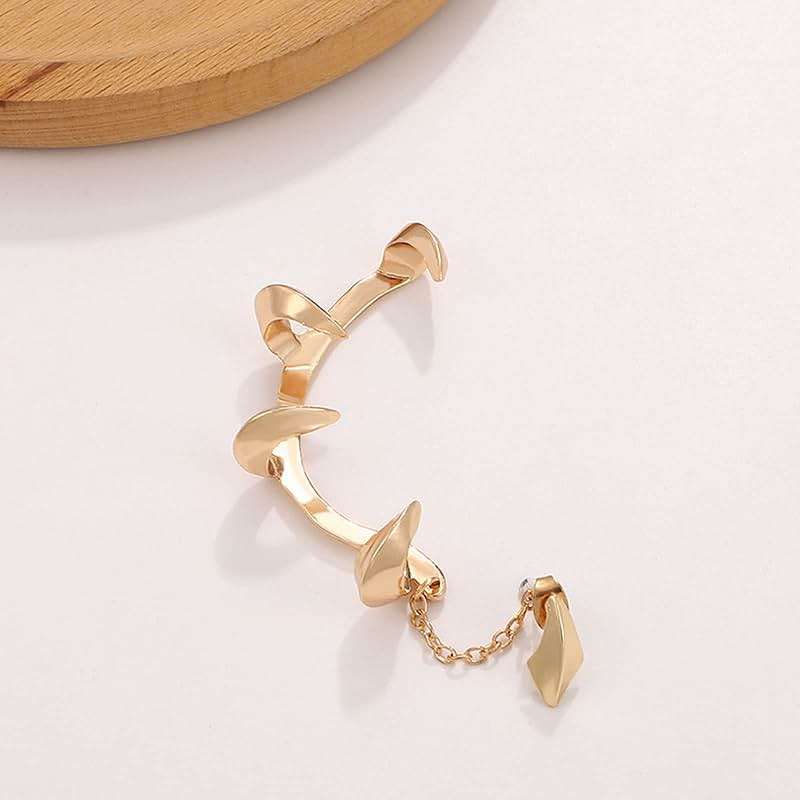 Zeshimb Gothic Claw Ear Cuff Gold Dragon Claw Ear Clip Earring Punk Non-Pierced Ear Climber Earring Personality Ear Cuff Hanging Wrap Earring Jewelry for Women and Men - Image 4