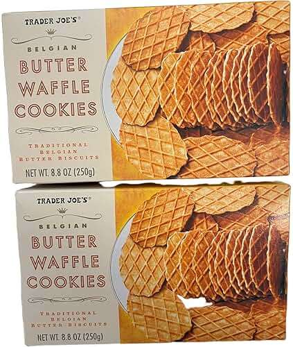 Trader Joe's Belgian Butter Waffle Cookies Traditional Belgian Butter Biscuits, 8.8 oz (Pack of 2) - Image 1