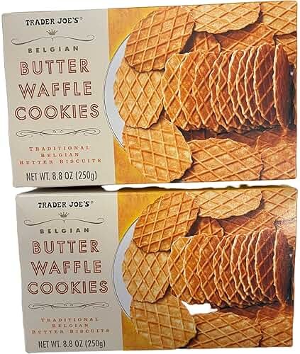 Trader Joe's Belgian Butter Waffle Cookies Traditional Belgian Butter Biscuits, 8.8 oz (Pack of 2) - Product Image