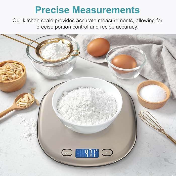 Ultrean High Capacity Food Scale, 33lb Rechargeable Digital Kitchen Scale with LCD Display, Slim & Lightweight Design, 1g Precise Graduation, Weight Grams and Ounces for Cooking, Baking & Meal Prep - Image 4
