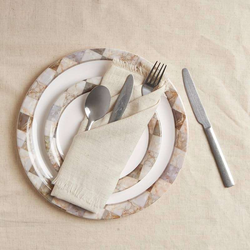 ACCENTHOME Natural Cotton Linen Napkin Set of 12 18x18 inch Dinner Napkins - Washable Soft Premium Hotel Quality Reusable Hemmed Edges Napkins Perfect Table Linens for Family Dinners, Weddings - Image 2