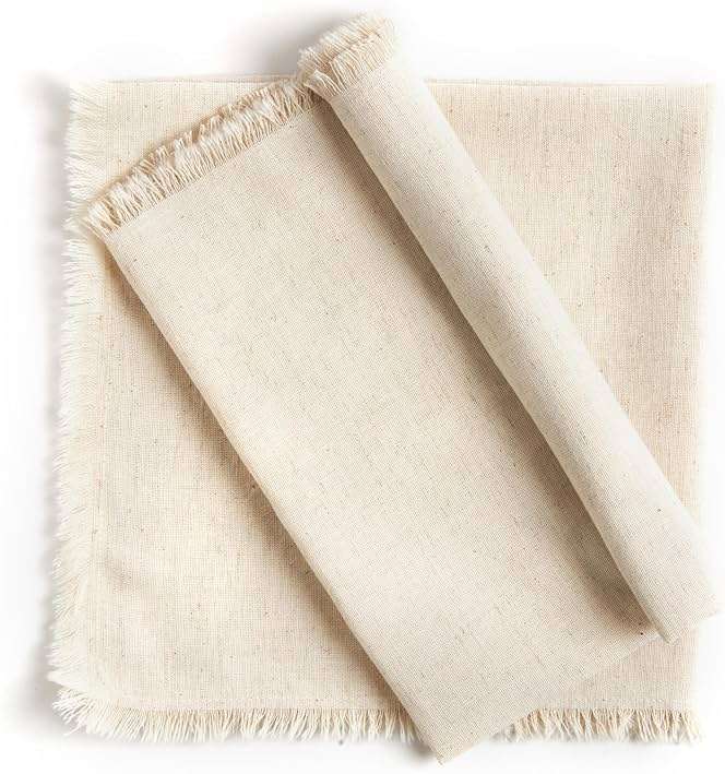 ACCENTHOME Natural Cotton Linen Napkin Set of 12 18x18 inch Dinner Napkins - Washable Soft Premium Hotel Quality Reusable Hemmed Edges Napkins Perfect Table Linens for Family Dinners, Weddings - Image 3