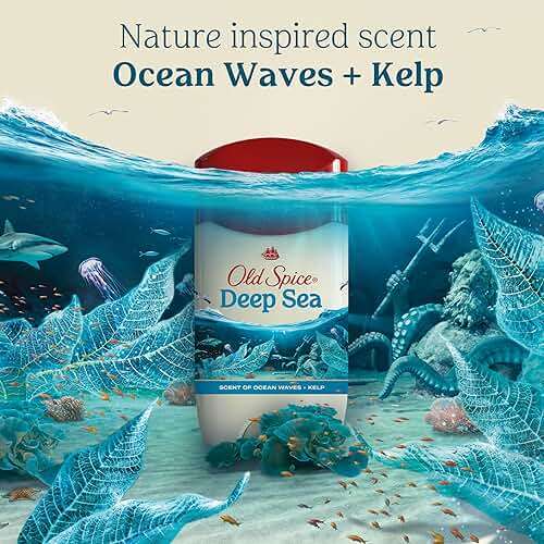 Old Spice Dry Feel Antiperspirant Deodorant for Men, 24/7 Freshness, 24/7 Sweat & Odor Protection, Gentle on Skin with Skin Conditioners, Deep Sea with Ocean Waves + Kelp Scent, 2.6 oz (Pack of 2) - Image 7