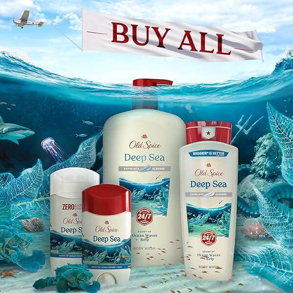 Old Spice Dry Feel Antiperspirant Deodorant for Men, 24/7 Freshness, 24/7 Sweat & Odor Protection, Gentle on Skin with Skin Conditioners, Deep Sea with Ocean Waves + Kelp Scent, 2.6 oz (Pack of 2) - Image 8