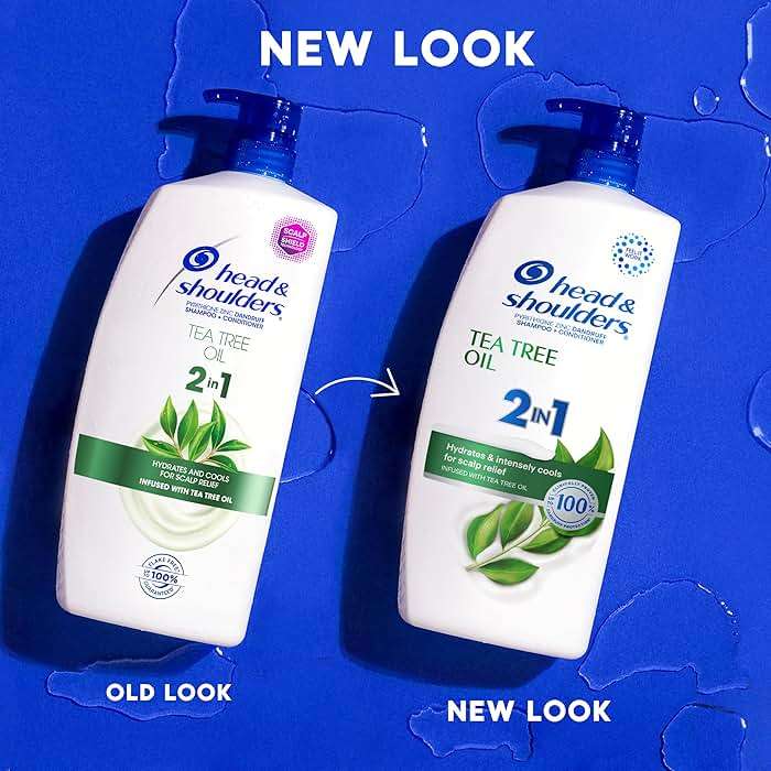 Head & Shoulders Anti-Dandruff Shampoo and Conditioner with 1% Pyrithione Zinc, Tea Tree Oil 2-in-1 Twin Pack, Tea Tree Shampoo with Cooling, Refreshed Scalp, 32.1 fl oz Each - Image 2