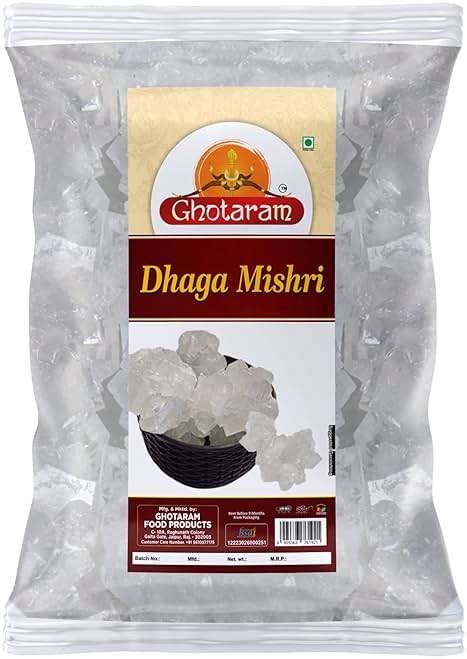 Ghotaram Mishri Dhaga, Sugar Thread (Dhaga Mishri) Candy Thread, Dhaga Mishri, Pure Thread Crystal, Rock Sugar, Organic Dhaga Mishri, Mishri Crystal Natural And Fresh-240g - Image 1