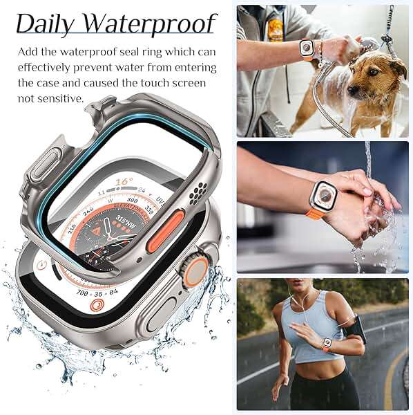Goton 2 in 1 Waterproof Case for Apple Watch Ultra 3/2/1 Screen Protector 49mm, 360 Protective Glass Face Cover Hard PC Bumper + Back Frame for iWatch Ultra Accessories 49 mm, Clear - Image 4