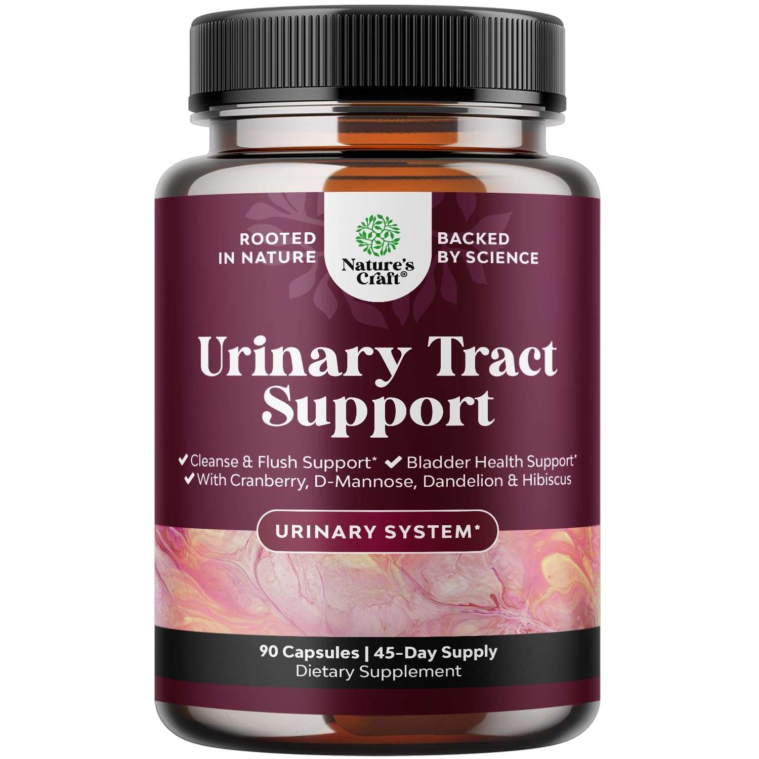 D Mannose Capsules for Urinary Tract Health - High Potency D-Mannose with Cranberry Juice Powder & Dandelion for Urinary Tract Health for Women Fast Acting Super Concentrated Cranberry - 90 Count - Image 1