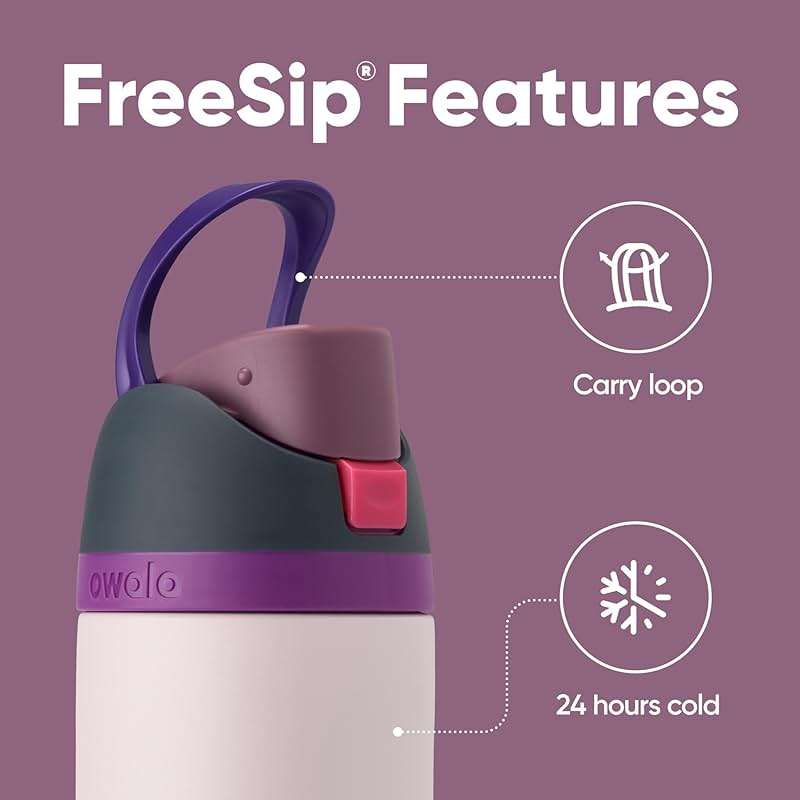 Owala FreeSip Insulated Stainless Steel Water Bottle with Straw for Sports and Travel, BPA-Free, 24oz, Dreamy Field - Image 2