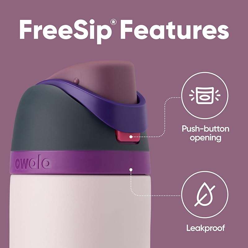 Owala FreeSip Insulated Stainless Steel Water Bottle with Straw for Sports and Travel, BPA-Free, 24oz, Dreamy Field - Image 3