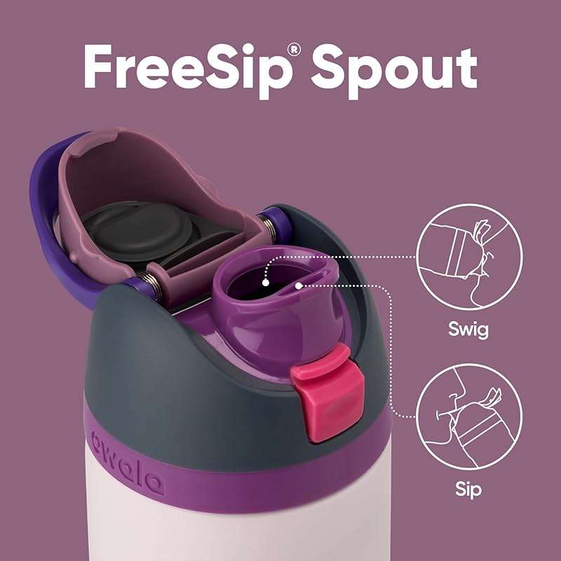 Owala FreeSip Insulated Stainless Steel Water Bottle with Straw for Sports and Travel, BPA-Free, 24oz, Dreamy Field - Image 4