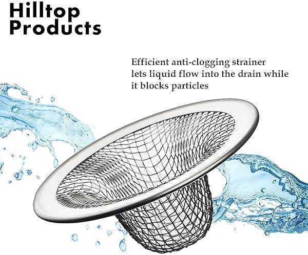 6 Pack - 2.125" Top / 1" Basket- Mesh Sink Drain Strainer Hair Catcher for Bathroom Sink, Utility, Slop, Laundry, RV and Lavatory - Image 5