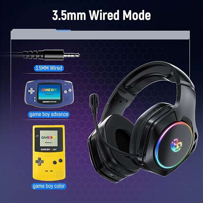 Tatybo Gaming Headset for Ps5 Ps4 PC, 2.4GHz USB & Type-C Gaming Headphones, 40Hrs & 7.1 Surround Sound Ps5 Headset with Noise Canceling Mic, Wireless Headset for Switch Phone - Image 8