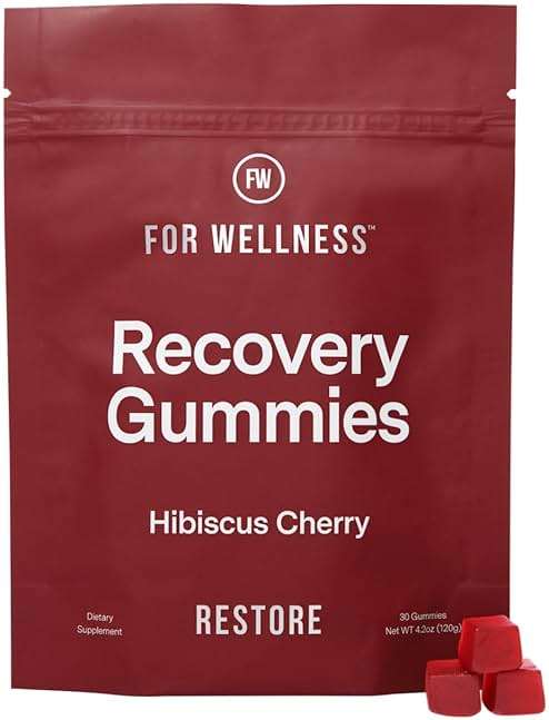 For Wellness Recovery Gummies Restore | Tart Cherry Energy Supplements with Electrolytes for Muscle Soreness, Post-Workout Performance & Recovery | Vegan, Non-GMO, 30 Count - Image 1