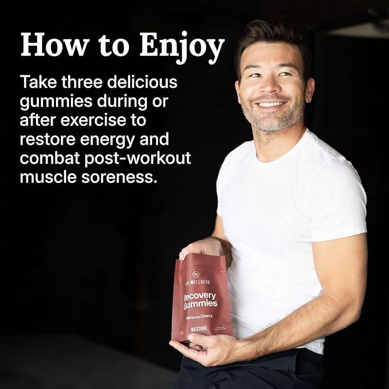For Wellness Recovery Gummies Restore | Tart Cherry Energy Supplements with Electrolytes for Muscle Soreness, Post-Workout Performance & Recovery | Vegan, Non-GMO, 30 Count - Image 7