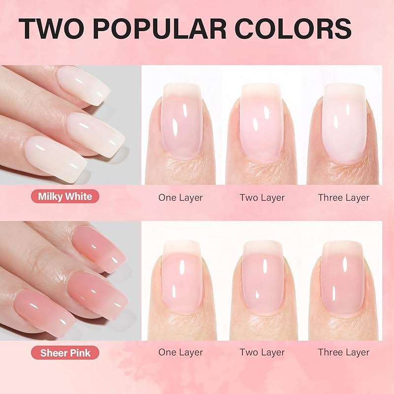 AILLSA Nail Extension Kit Short Almond Nail Tips 240pcs with 2 In 1 Nail Glue Base Coat and Nail Dehydrator, Gel Nail Tips Kit with Nail Lamp Top Coat for Starters Home Salon - Image 7