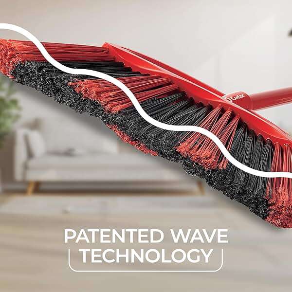 O-Cedar One Sweep Broom & Step-On Dustpan Set | Patented Wave Bristles Remove Over 99% of Dirt in One Pass | Lightweight & Quiet for Pet-Friendly Cleaning - Image 3