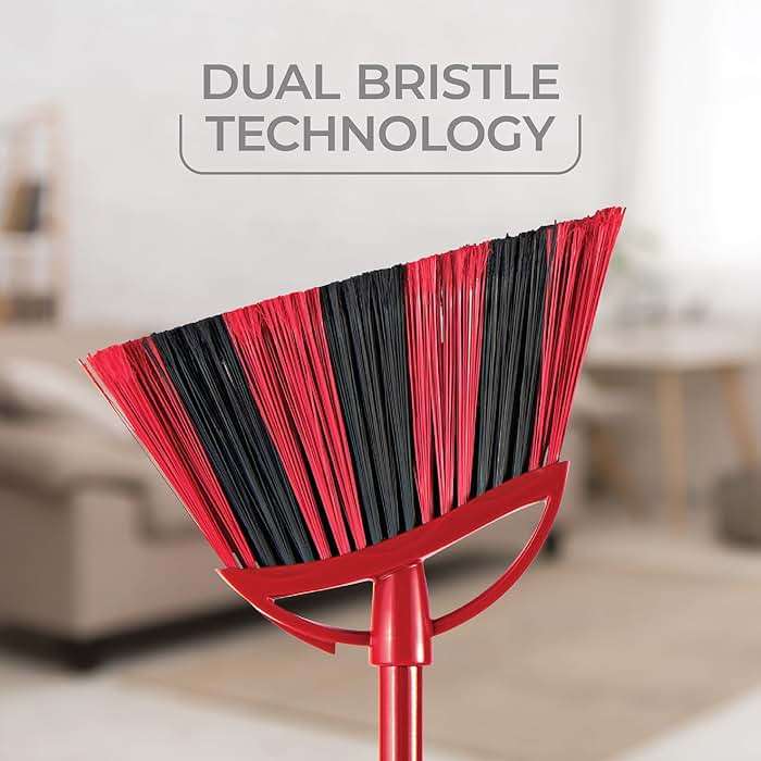 O-Cedar One Sweep Broom & Step-On Dustpan Set | Patented Wave Bristles Remove Over 99% of Dirt in One Pass | Lightweight & Quiet for Pet-Friendly Cleaning - Image 4
