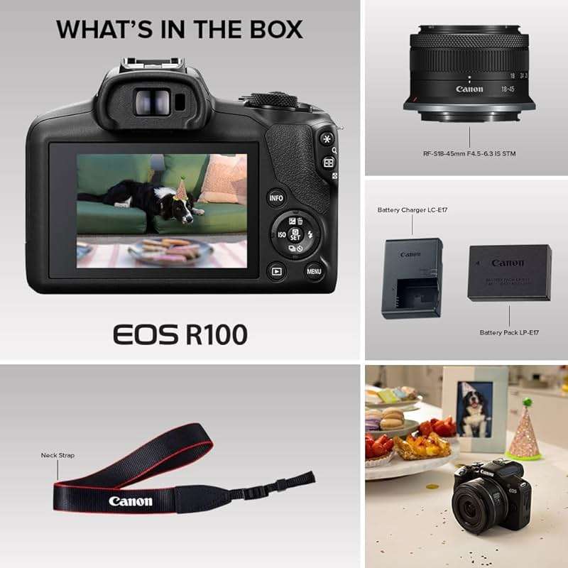 Canon EOS R100 Mirrorless Camera RF-S18-45mm F4.5-6.3 is STM Lens Kit, 24.1 Megapixel CMOS (APS-C) Sensor, 4K Video, Wi-Fi & Bluetooth, Beginner Photographers and Creators, Digital Camera, Black - Image 8