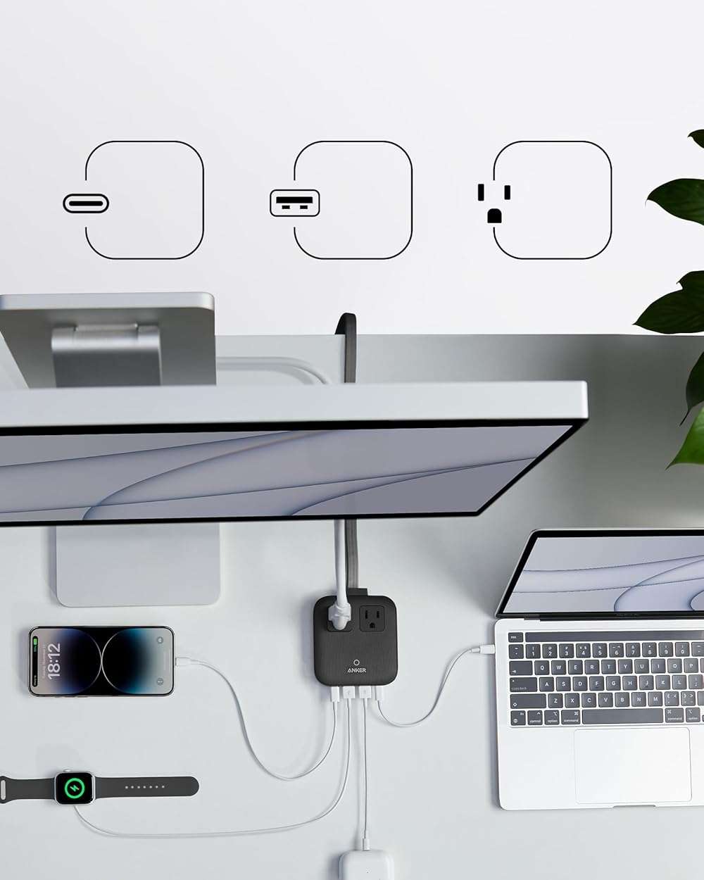 Anker Travel Power Strip, Anker Nano 67W Max 6-in-1 USB C Charger, 2 AC, 2 USB A and 2 USB C, 5ft Thin Undetachable Flat Plug Extension Cord with Multiple Outlets, Travel Essentials, Cruise Essentials - Image 4