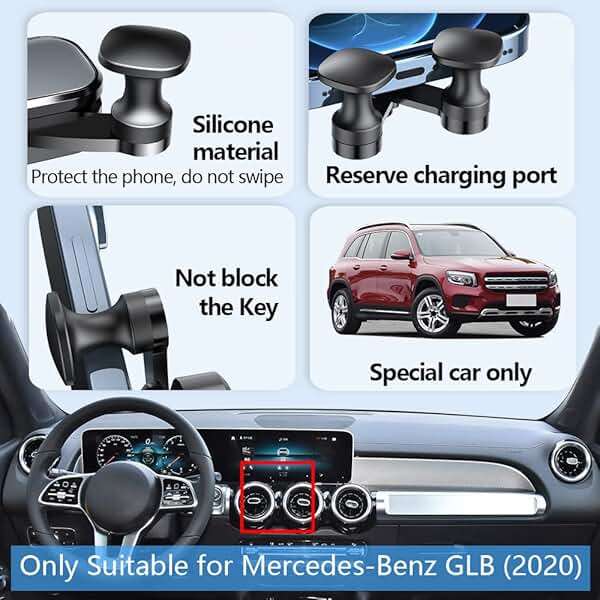 LUNQIN Car Phone Holder Mount for 2020-2025 Mercedes Benz GLB 250 Class EQB Auto Accessories Interior Decoration Mobile Cell Smartphone Bracket - Image 5