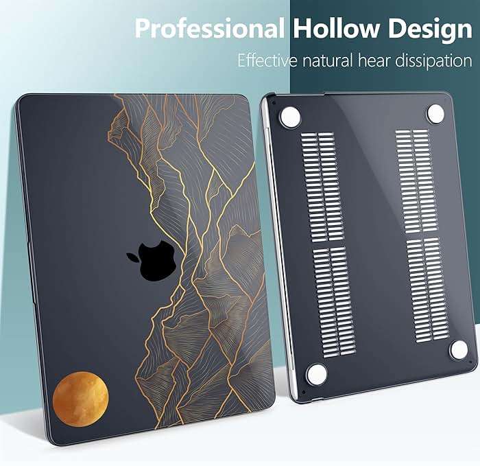 DONGKE for MacBook Air 13 Inch Case M5 2026 M4 2025 M3 M2 2024-2022 A3449 A3240 A3113 A2681, Plastic Hard Shell & Keyboard Cover & Screen Film for MacBook Air 13.6 Inch Case - Abstract Mountain - Image 4