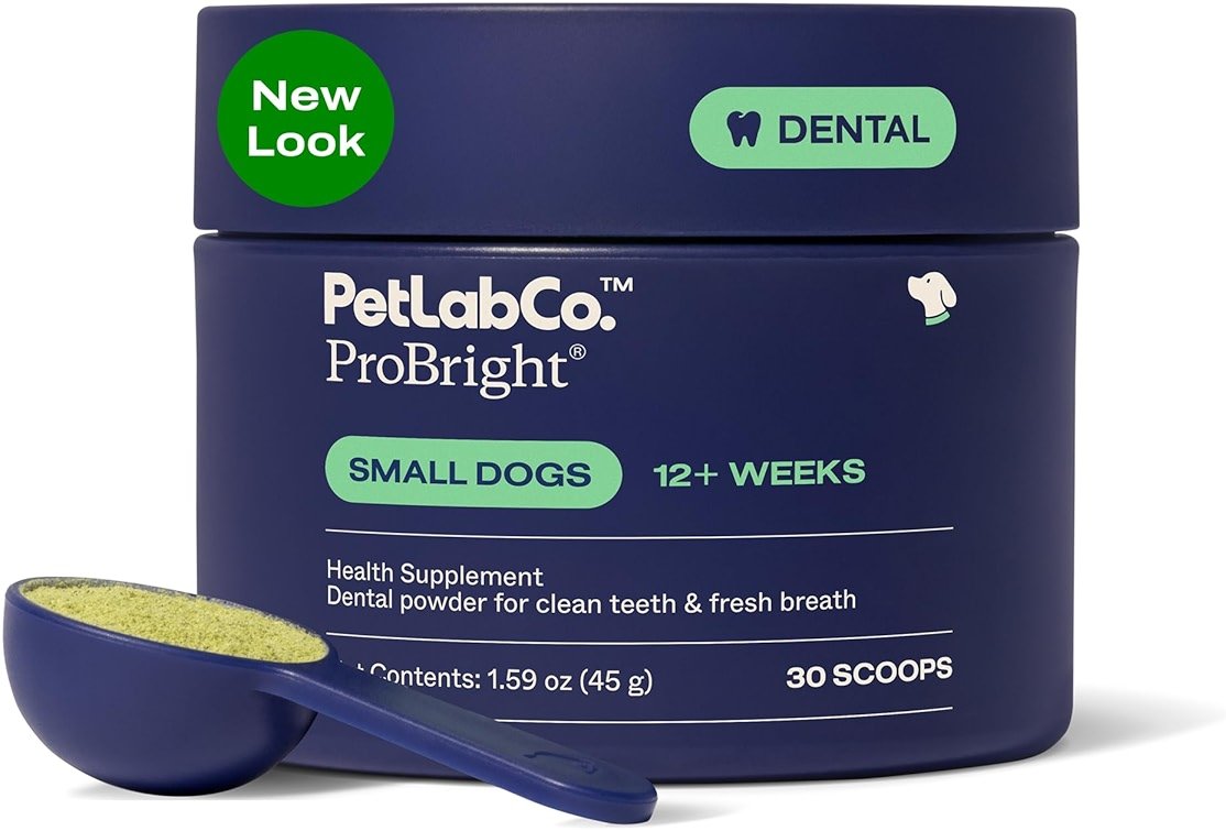 PetLab Co. ProBright Dental Powder - Dog Breath Freshener - Teeth Cleaning Made Easy – Targets Tartar & Bad Breath - Formulated for Small Dogs - Packaging May Vary - Product Image