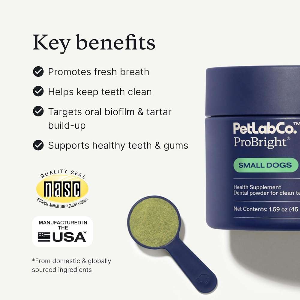 PetLab Co. ProBright Dental Powder - Dog Breath Freshener - Teeth Cleaning Made Easy – Targets Tartar & Bad Breath - Formulated for Small Dogs - Packaging May Vary - Image 3