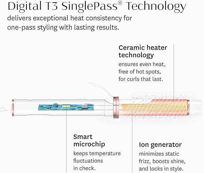 T3 CurlWrap Automatic Rotating Curling Iron with Longer Barrel, 2 Timer Settings, 9 Heat Settings, Auto-Rotating Ceramic Barrel and Ion Generator for Fast, Easy Curls and Waves on All Hair Types - Image 10