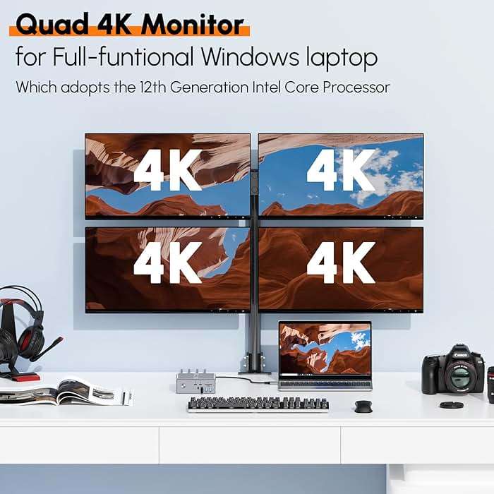 TobenONE DisplayLink Docking Station 3 Monitors with 120W Power Adapter, Triple 4K Display for MacBook Pro/Air, Thunderbolt 4/3, USB-C Windows(3X HDMI, 3X DP, 2xUSB-C, 4xUSB 3.2, SD/TF) - Image 4