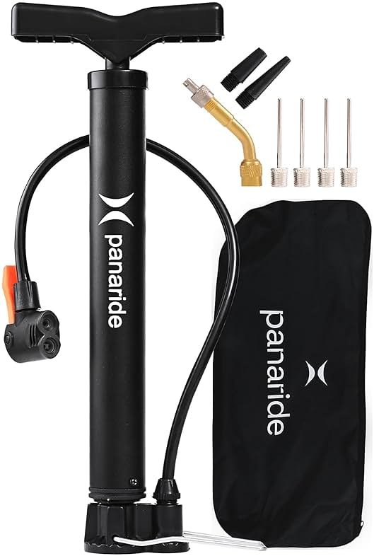 Bike Pump Floor, Advanced Bike Tire Inflator, Bicycle Hand Air Pump with Dual Presta and Schrader Valves, Handheld Pump, Suitable for Road and Mountain Bikes, Baby Stroller, Balls - Product Image