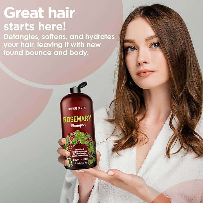Rosemary Shampoo - Rosemary Shampoo for Hair Growth Organic - Promotes Hair Growth & Scalp Health - Volumizing Formula for Thicker Healthier Hair - Sulfate & Paraben Free, for Men Women - 16 fl oz - Image 2