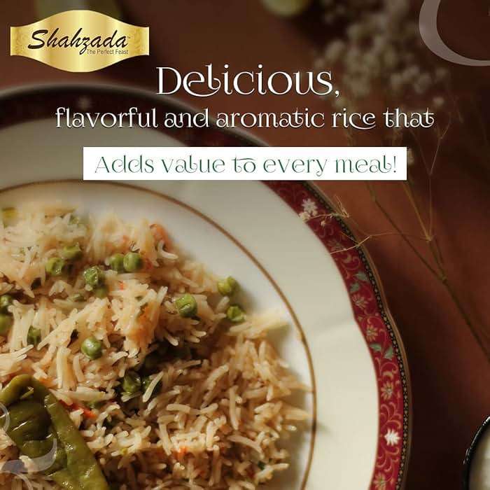 Shahzada Premium Super Kernal Basmati Rice (02 Lbs.) Aromatic Basmati, AGED, Flavorful, Slender |Non-Sticky Grain for Delicious Dining Experience, Non-GMO, Vegan, Gluten Free, Soy Free, No Cholesterol, Resealable Zip-Lock Bag | 02 Pound Packing - Image 7