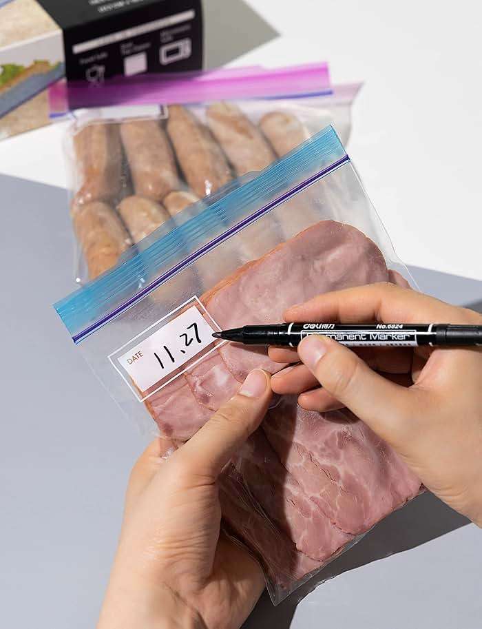 100 Count, Sandwich & XL Sandwich Zip Bags, Easy Open Tabs, Writable Rectangle (50 Bags Each Size) - Image 5